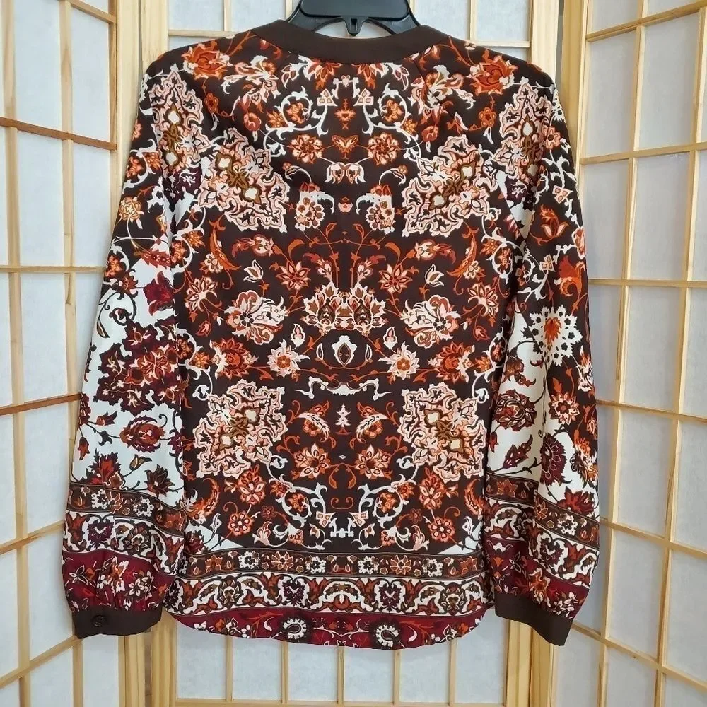 New York & Company  Floral Boho Button Shirt Sz S - Picture 2 of 7